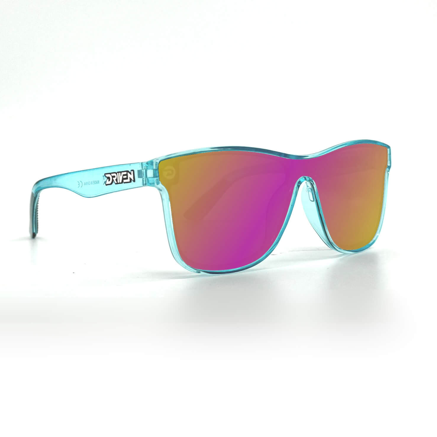 Slide Job Teal Clear - Driven Sunglasses | Polarized Motorsports